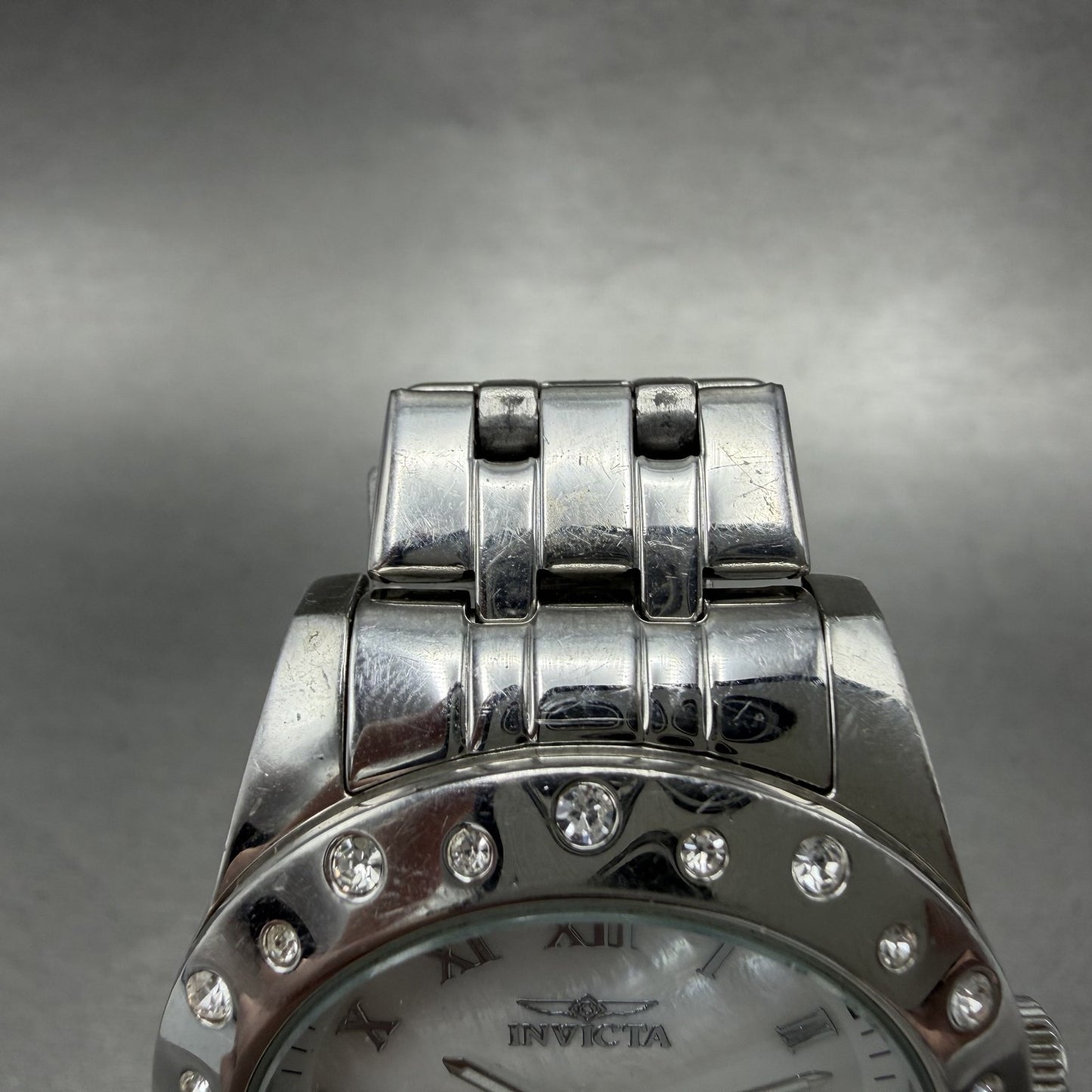 Invicta Angel watch Women 36mm MOP Dial Silver Tone Date Round 18977 New Batt4