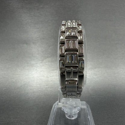Bulova Tank Watch Women 14mm White Dial Silver Tone Crystal Accent 96L22 NewBat7