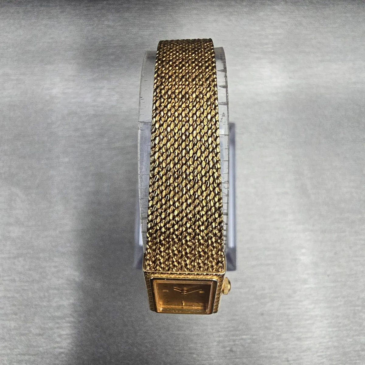 Seiko Watch Women 14mm Gold Dial Gold Tone Rectangle 1E20-5A59 New Battery4
