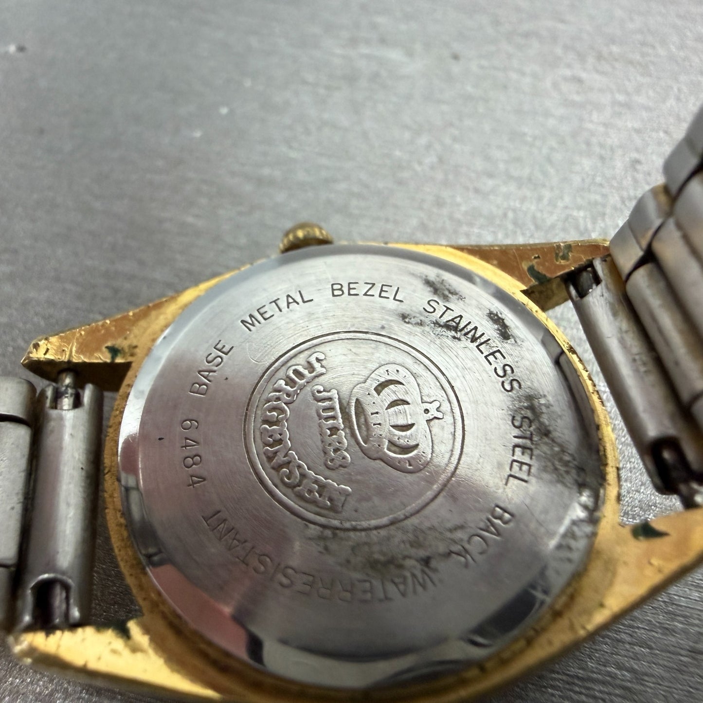 Jules Jurgenson Watch Women 24mm Gold Dial Gold Tone Date Round New Battery 64849