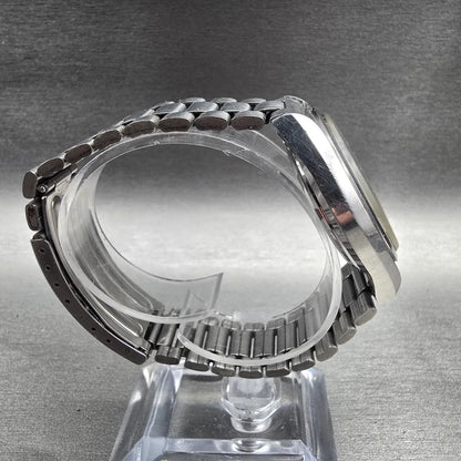 Seiko SQ Watch Men 37mm Black Dial Silver Tone Daydate Round 7546-8049 New Batt8