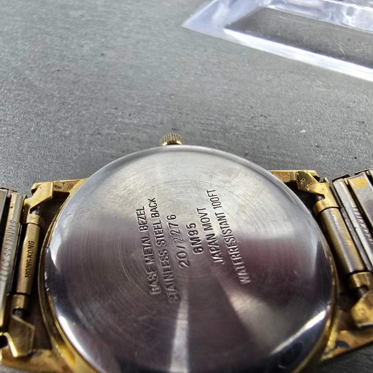 Armitron Day Night Watch Men 32mm Gold Dial Gold Tone Date Round READ!! New Batt10