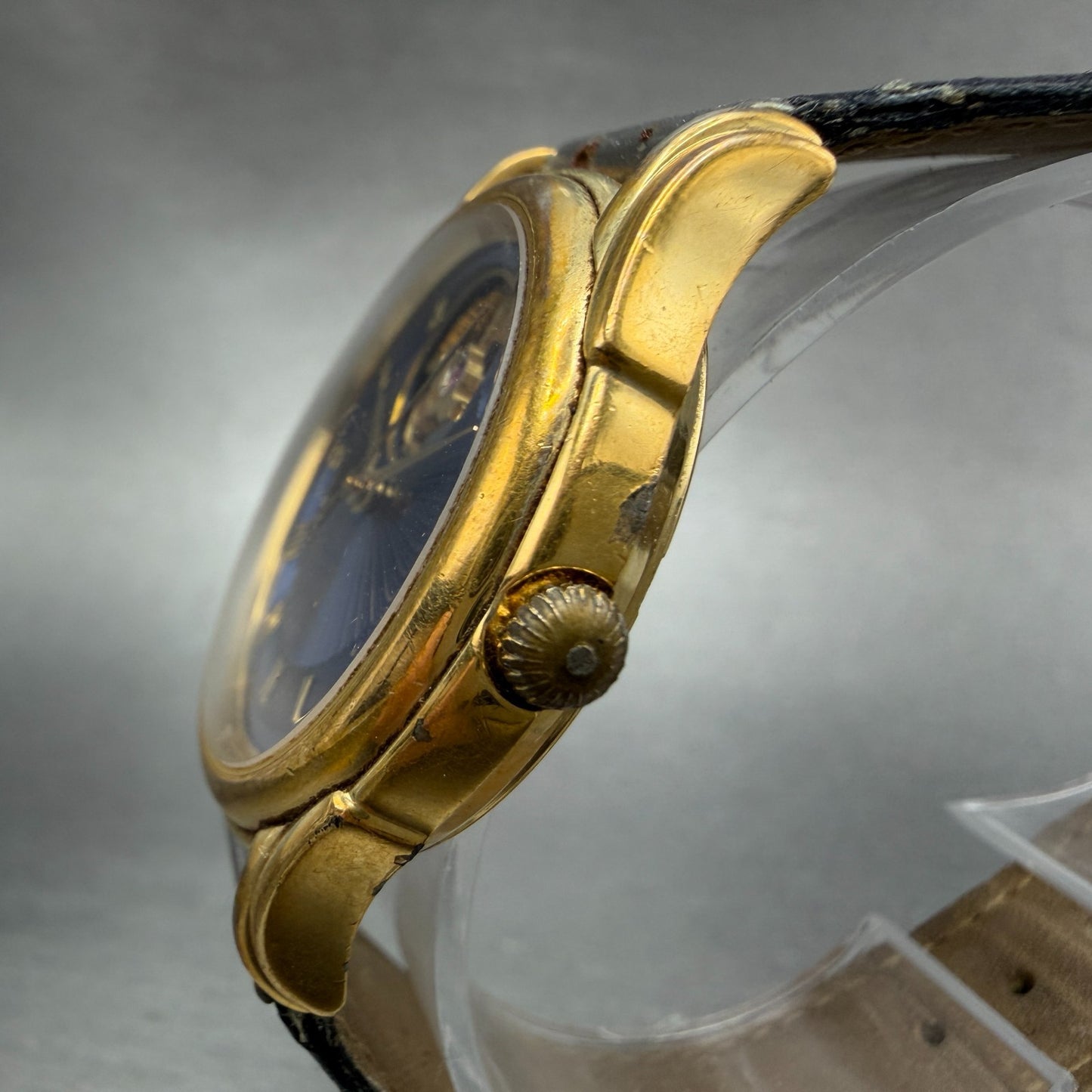 Givenchy Automatic Watch Men 34mm Blue Dial Gold Tone Round Swiss READ!!!!! Runs2