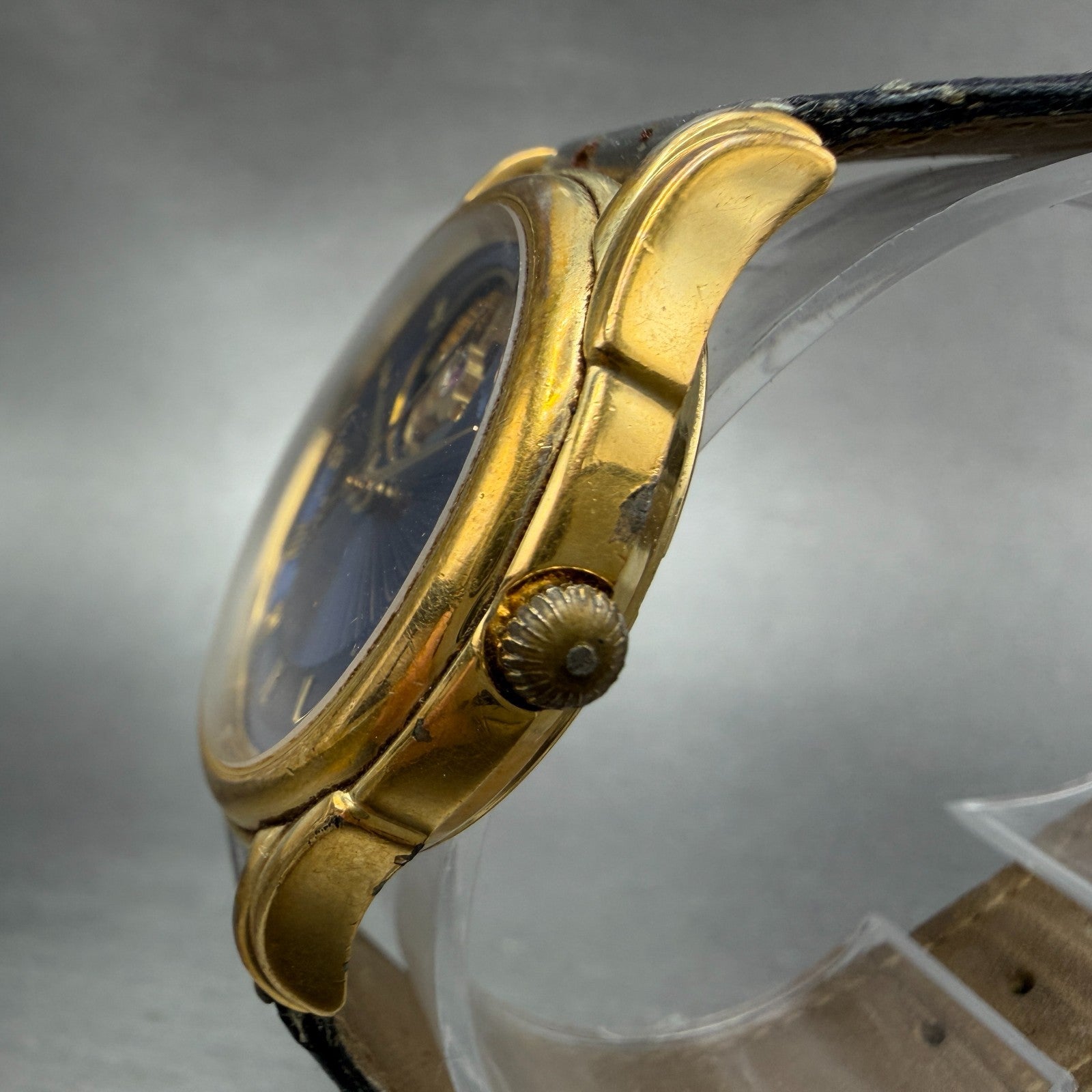Givenchy Automatic Watch Men 34mm Blue Dial Gold Tone Round Swiss READ!!!!! Runs2