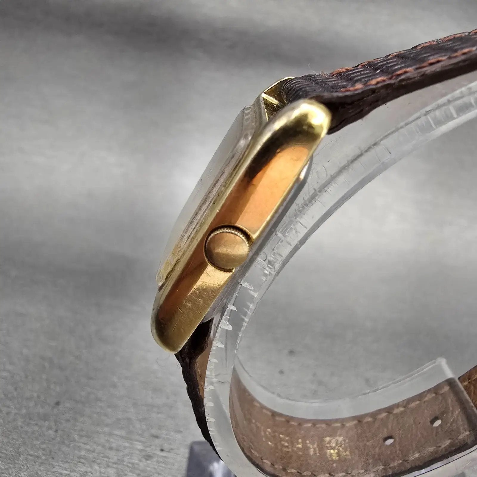Seiko Watch Women 20mm Gold Dial Gold Tone Rectangle 5420-5000 New Battery VTG2