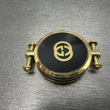 Gucci 2000L Watch Women 22mm Black Dial Gold Plated Round New Battery VTG UNFDH11