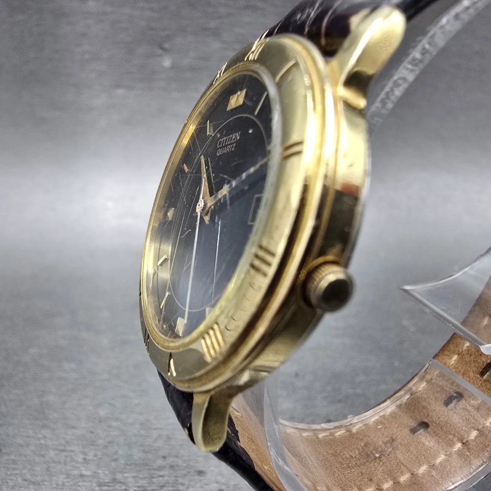 Citizen Watch Men 33mm Black Dial Gold Tone Date Round 5510-K06860 PARTS3