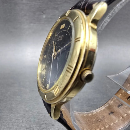 Citizen Watch Men 33mm Black Dial Gold Tone Date Round 5510-K06860 PARTS3