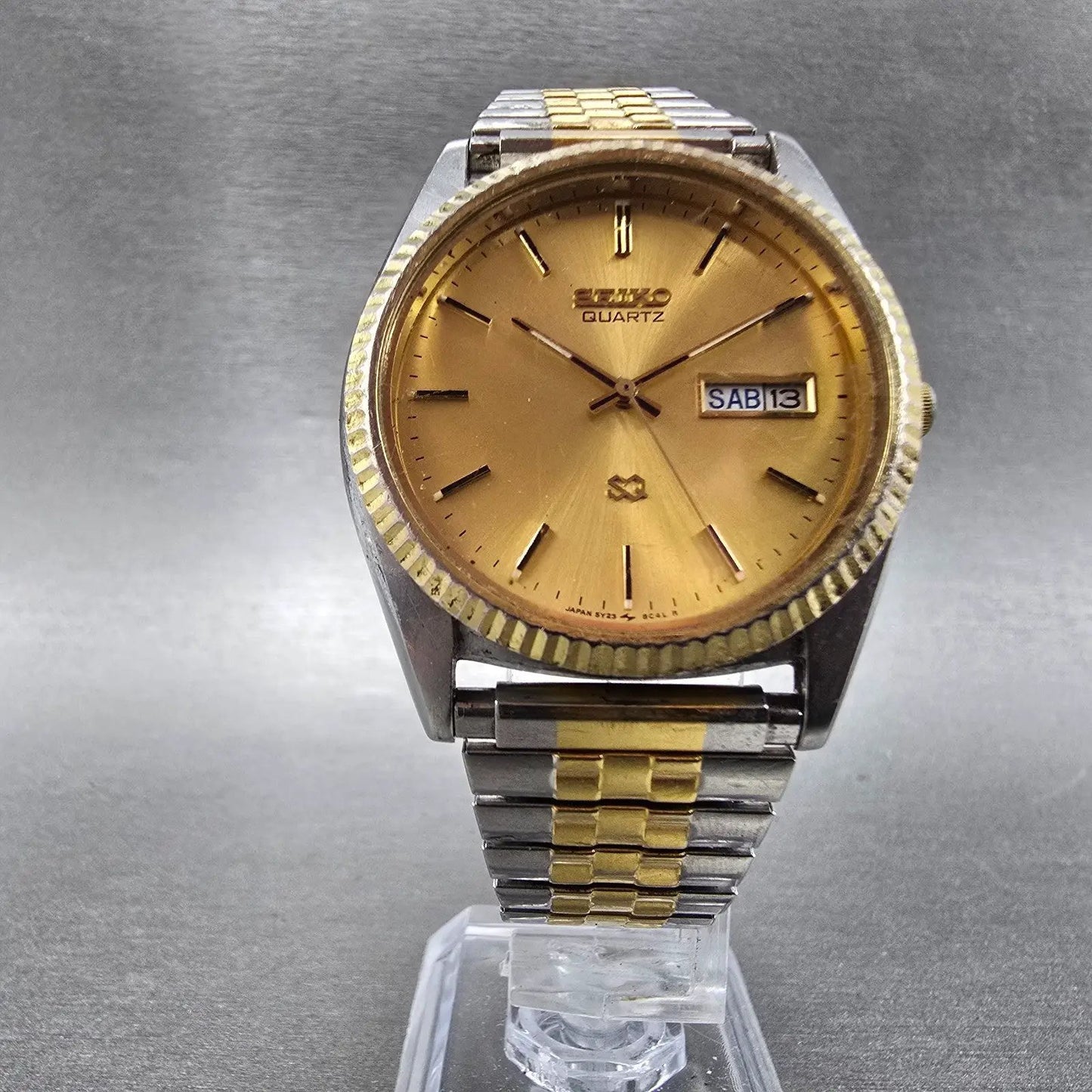 Seiko SQ President Watch Men 36mm Champagne Dial TwoTone Daydate 5Y23-8A60 PARTS7
