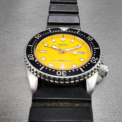 Seiko Diver Watch Men 38mm Orange Dial Silver Tone Daydate 6458-600a New Battery