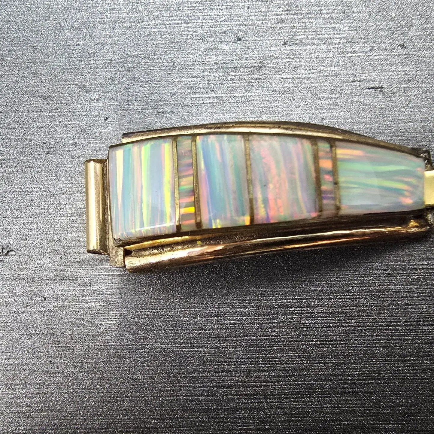 Navajo Sterling Silver Watch Band Tips 9mm Moonstone 1/20 12K SF  Vintage1