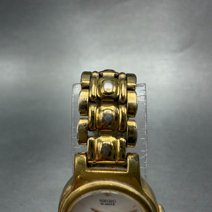 Seiko Watch Women 19mm White Dial Gold Tone Round V401-0518 New Battery4