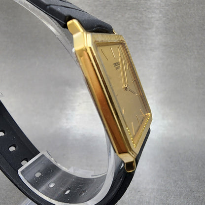 Seiko Tank Watch Men 26mm Champagne Dial Gold Tone Octagon 5p305a00 PARTS4