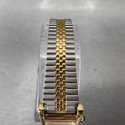 VTG Bulova Tank Watch Women 16mm White Dial Gold Tone Manual Wind Runs4