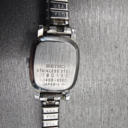 Seiko Watch Women 16mm Gray Dial Silver Tone Oval 1400-6560 New Battery Vintage10
