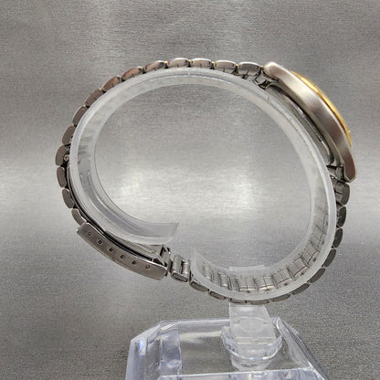 Seiko Watch Women 28mm White Dial Two Tone Date Round 7N82-0790 New Battery