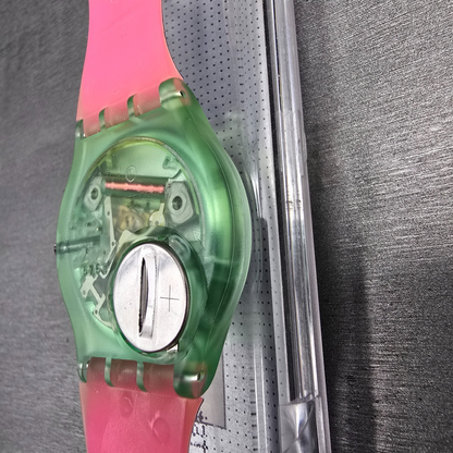 Swatch Frische Fische Watch Men 34mm Blue Dial Green Case GG116 New Battery NOS11