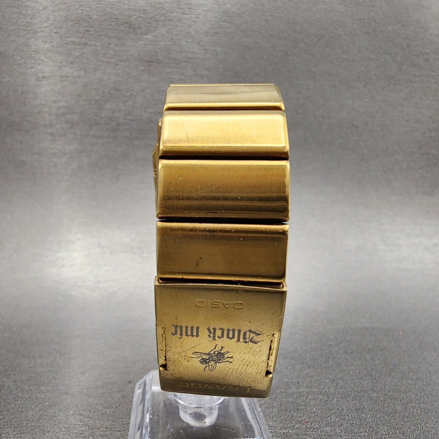 Casio IRW101 I Range Black Mic Watch Men 33mm Digital Gold Tone Rectangle Runs7