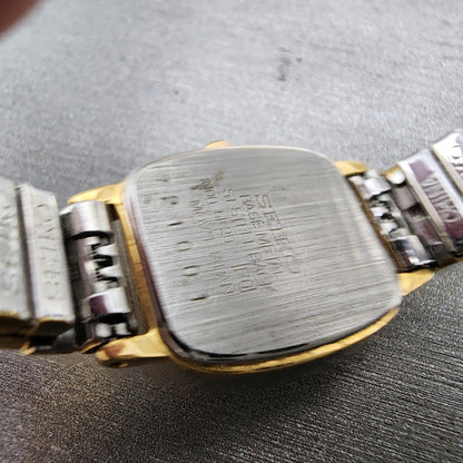 Seiko Watch Women 18mm White Dial Gold Tone Rectangle 1N005K29 New Battery8