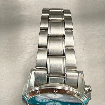 Seiko Chronograph Watch Men 38mm Blue Dial Silver Date Round 7T92-0DW0 New Batt4