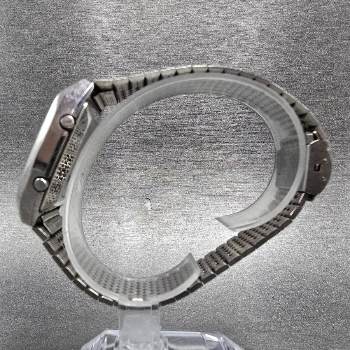 Seiko Calculator Watch Men 35mm Black Silver Alarm C359-5000 PARTS VTG7