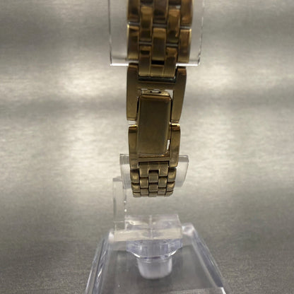 Seiko Watch Women 17mm Gold Dial Gold Tone Rectangle V400-5608 New Battery7