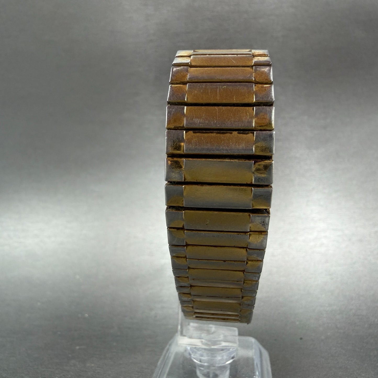 Seiko Tank Watch Men 24mm Gold Dial Gold Tone Rectangle V701-5E10 PARTS8
