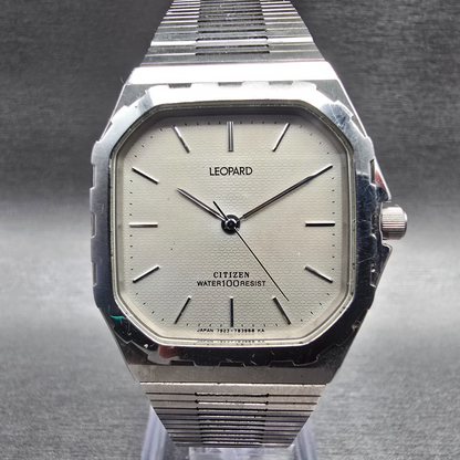 Citizen Leopard Watch Men 30mm Champagne Dial Silver Tone 7933-799976 New Batt0