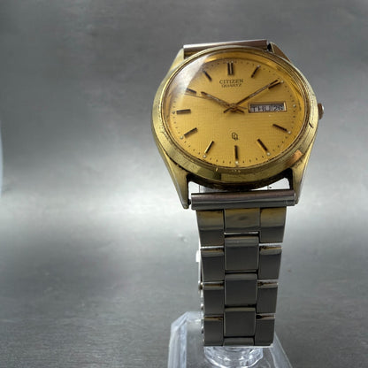 Citizen CQ Watch Men 36mm Gold Dial Gold Tone Daydate Round 6100-S96401 PARTS6