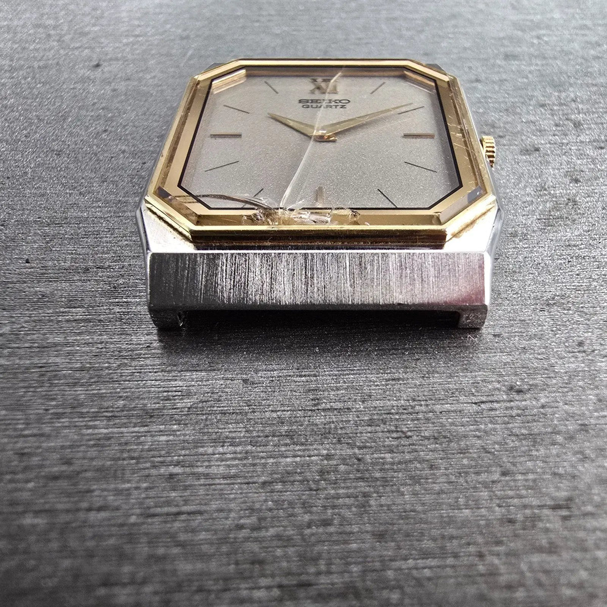 Seiko Watch Men 27mm Silver Dial Two Tone Rectangle 7430-5350 New Battery4