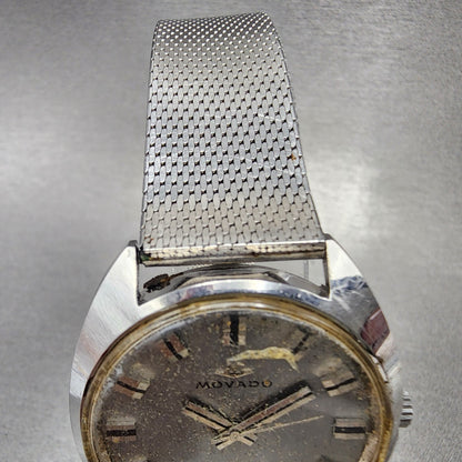 Movado Sub Sea 50 35mm Gray Dial Silver Tone Manual Wind PARTS5