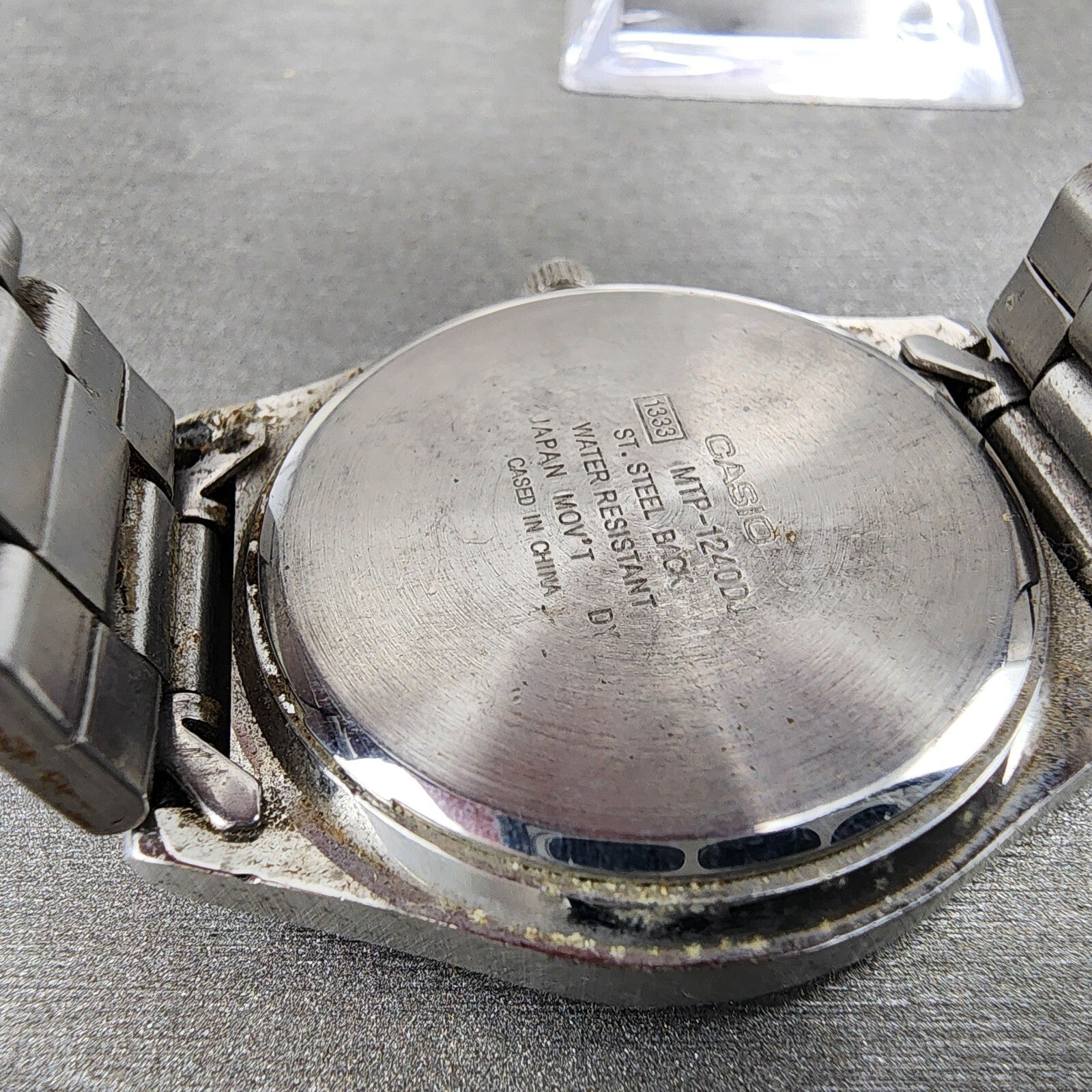 Casio MTP1240 Watch Men 36mm Black Dial Silver Tone Dadyate Round New Battery9