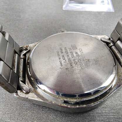 Casio MTP1240 Watch Men 36mm Black Dial Silver Tone Dadyate Round New Battery9
