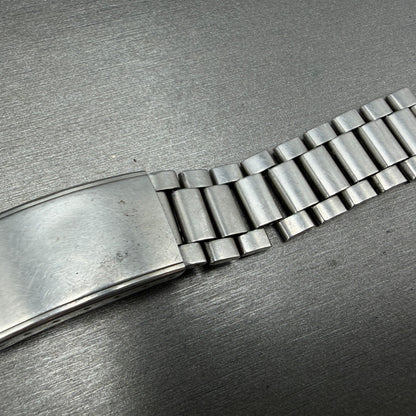 Seiko SQ Watch Men 34mm Black Dial Silver Tone Date 8222-7009 New Battery VTG14