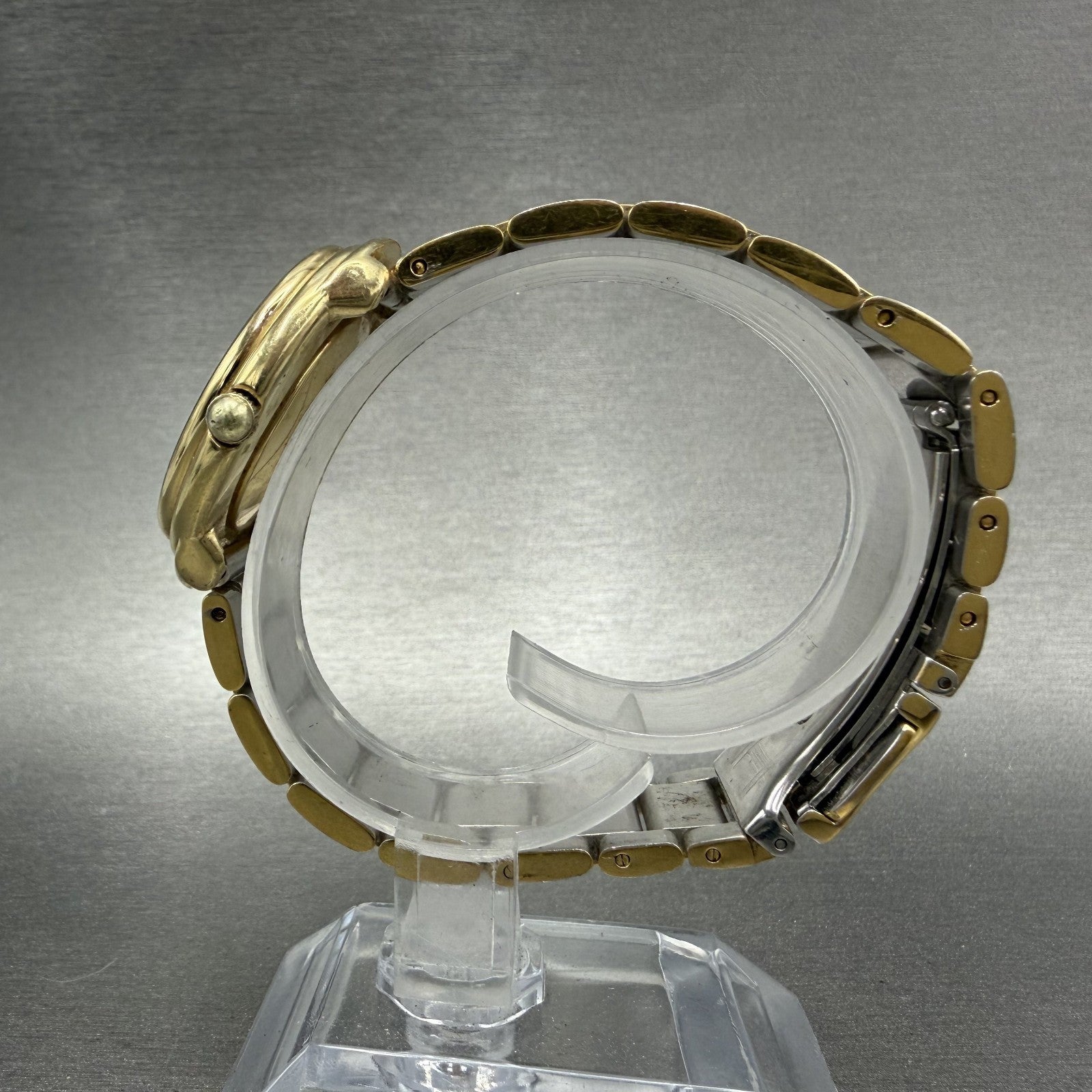 Seiko Watch Men 33mm Black Dial Gold Tone Round 2220-J527 Manual Runs READ!!!6