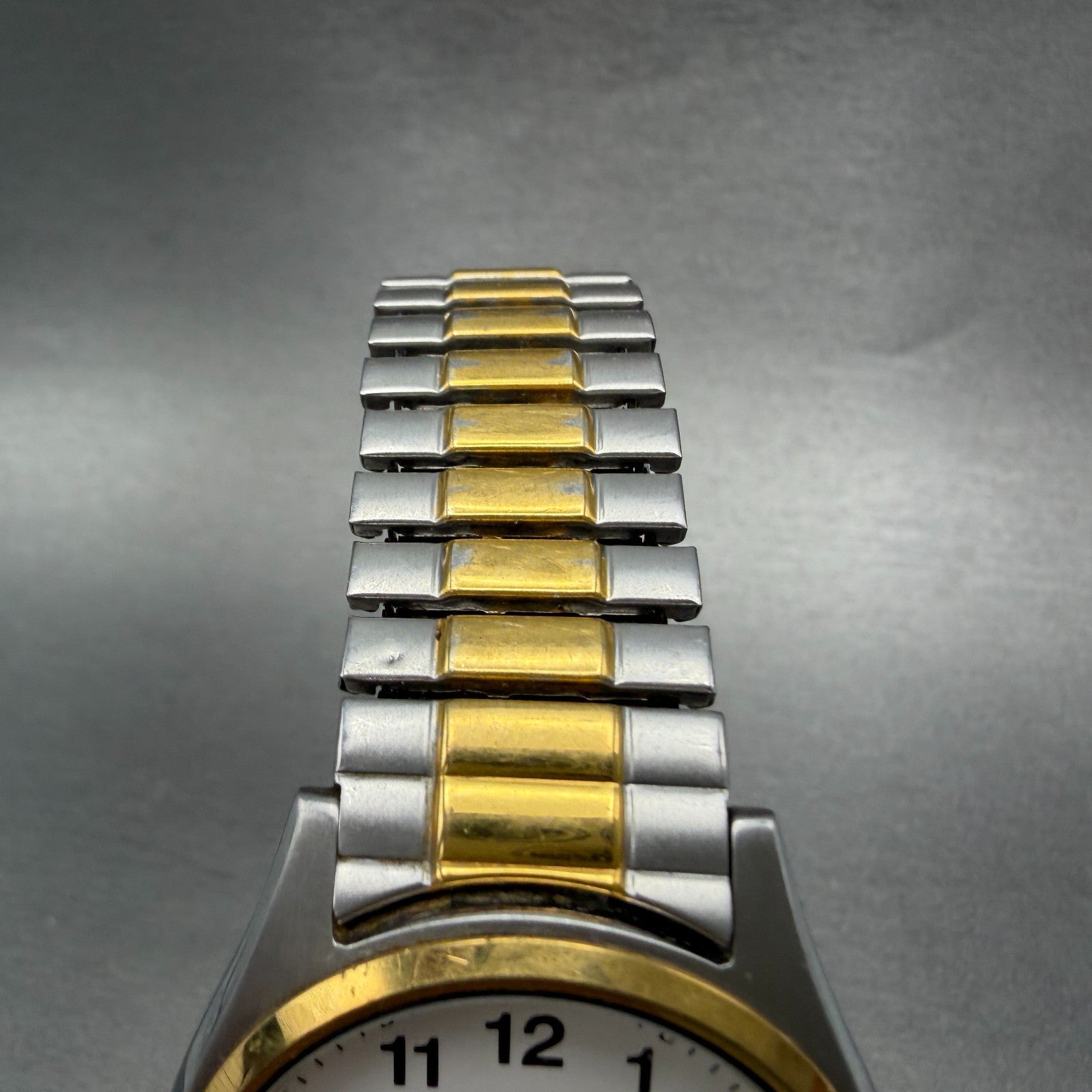 Seiko Watch Men 37mm White Dial Two Tone Daydate Round 7N43-9048 PARTS Vintage6