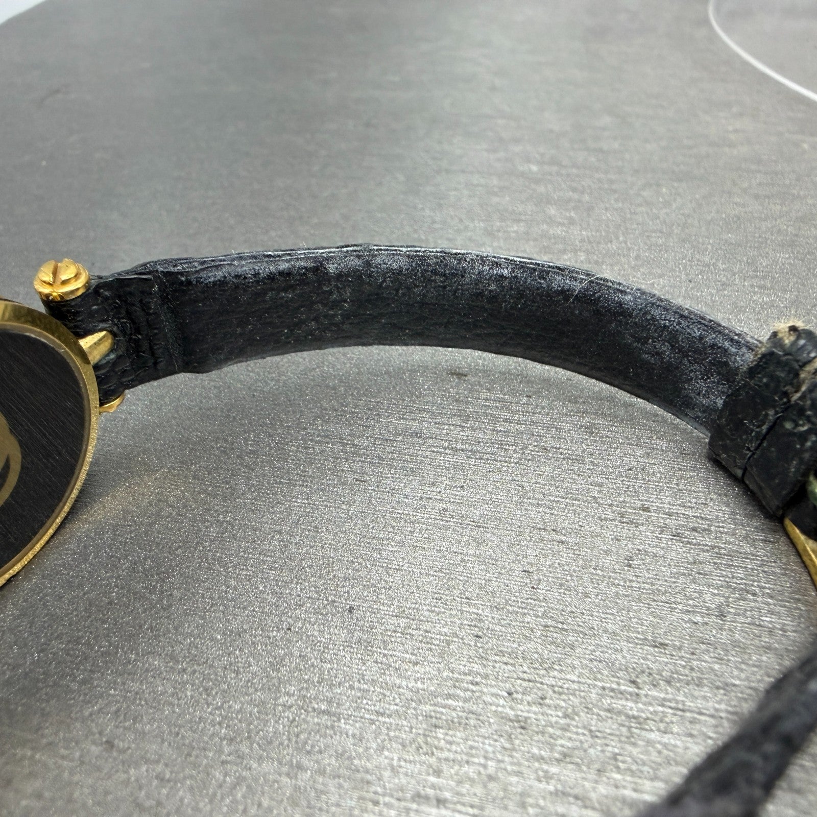 Gucci 2000L Watch Women 22mm Black Dial Gold Plated Round New Battery VTG PRWQ10