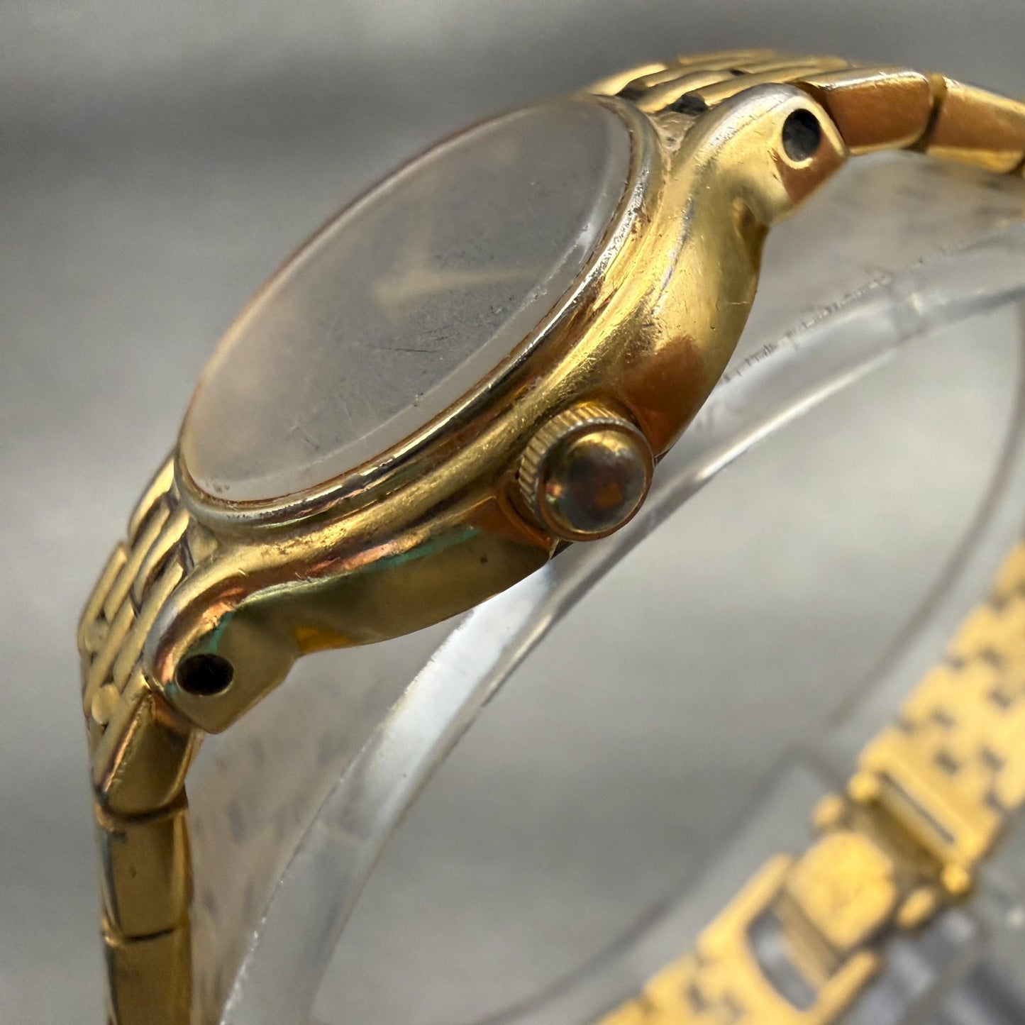 Seiko Watch Women 19mm Black Dial Gold Tone Round 1N00-0B29 New Battery2