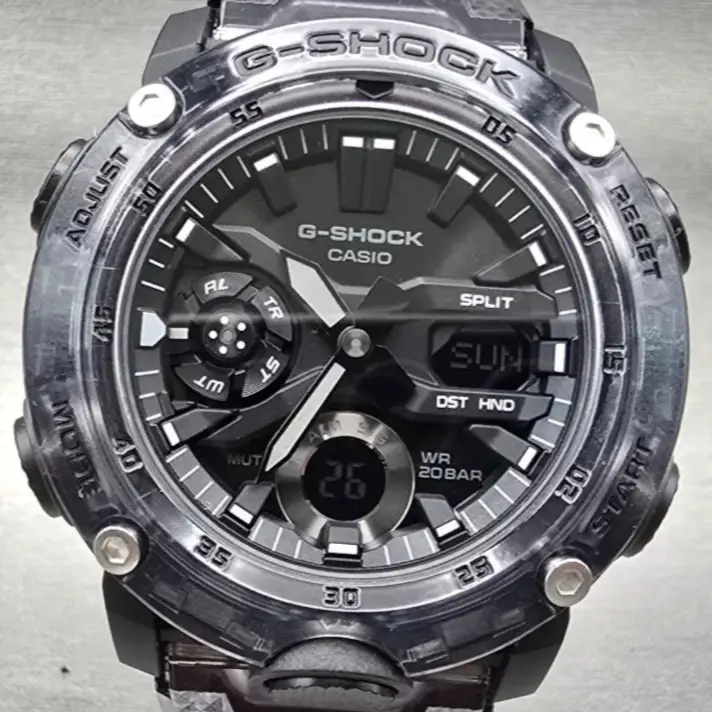 Casio G-Shock GA-2000 Watch Men 48mm Black Dial Black Chrono Alarm New Battery1