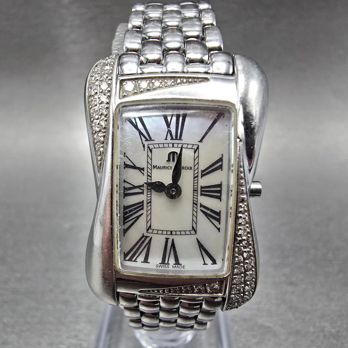 Maurice Lacroix Divina Watch Women 22mm MOP Dial Steel Diamond DV5011 PARTS0