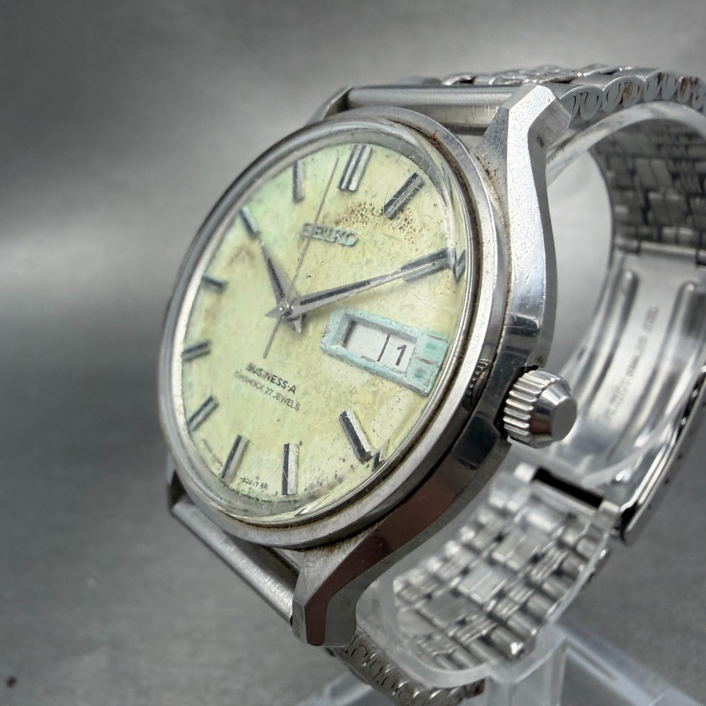 Seiko Business A Watch Men 37mm White Dial Silver Tone Daydate 8346-8000 PARTS3