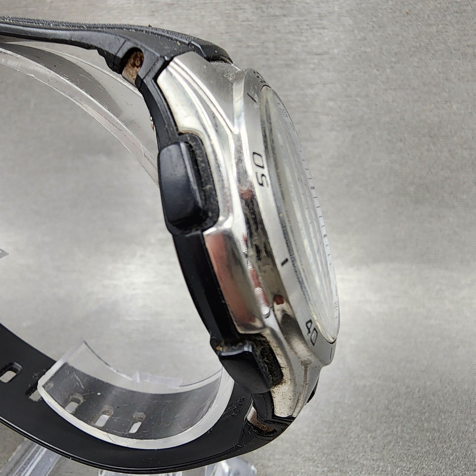 Casio Wave Ceptor Watch Men 43mm White Dial Black Tone Date Chrono Solar Runs3