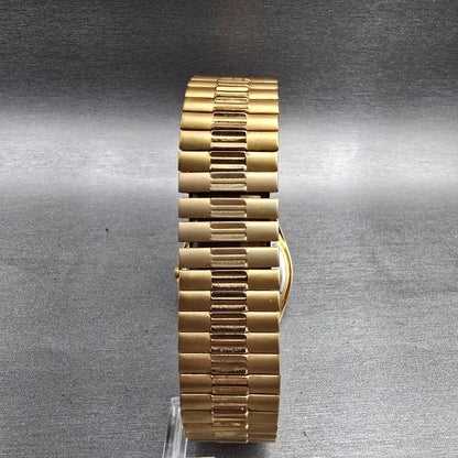 Seiko Watch Men 35mm Gold Dial Gold Tone Date Round 7N43-8111 New Battery JP7