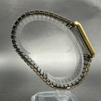 Seiko Tank Watch Men 28mm Champagne Dial Gold Tone Rectangle 7810-5029 PARTS9