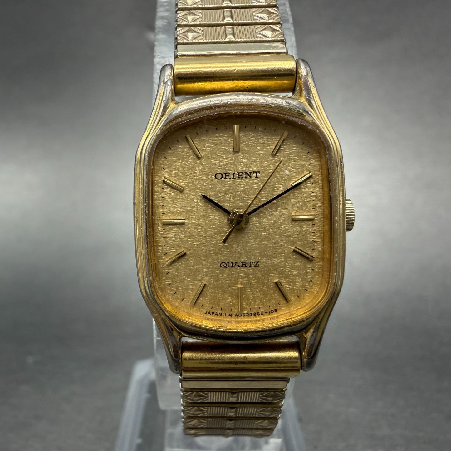 Orient Watch Women 19mm Gold Dial Gold Tone Oval A054960-20 New Battery0