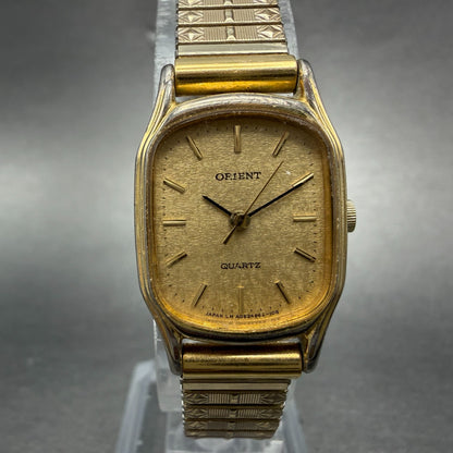 Orient Watch Women 19mm Gold Dial Gold Tone Oval A054960-20 New Battery0