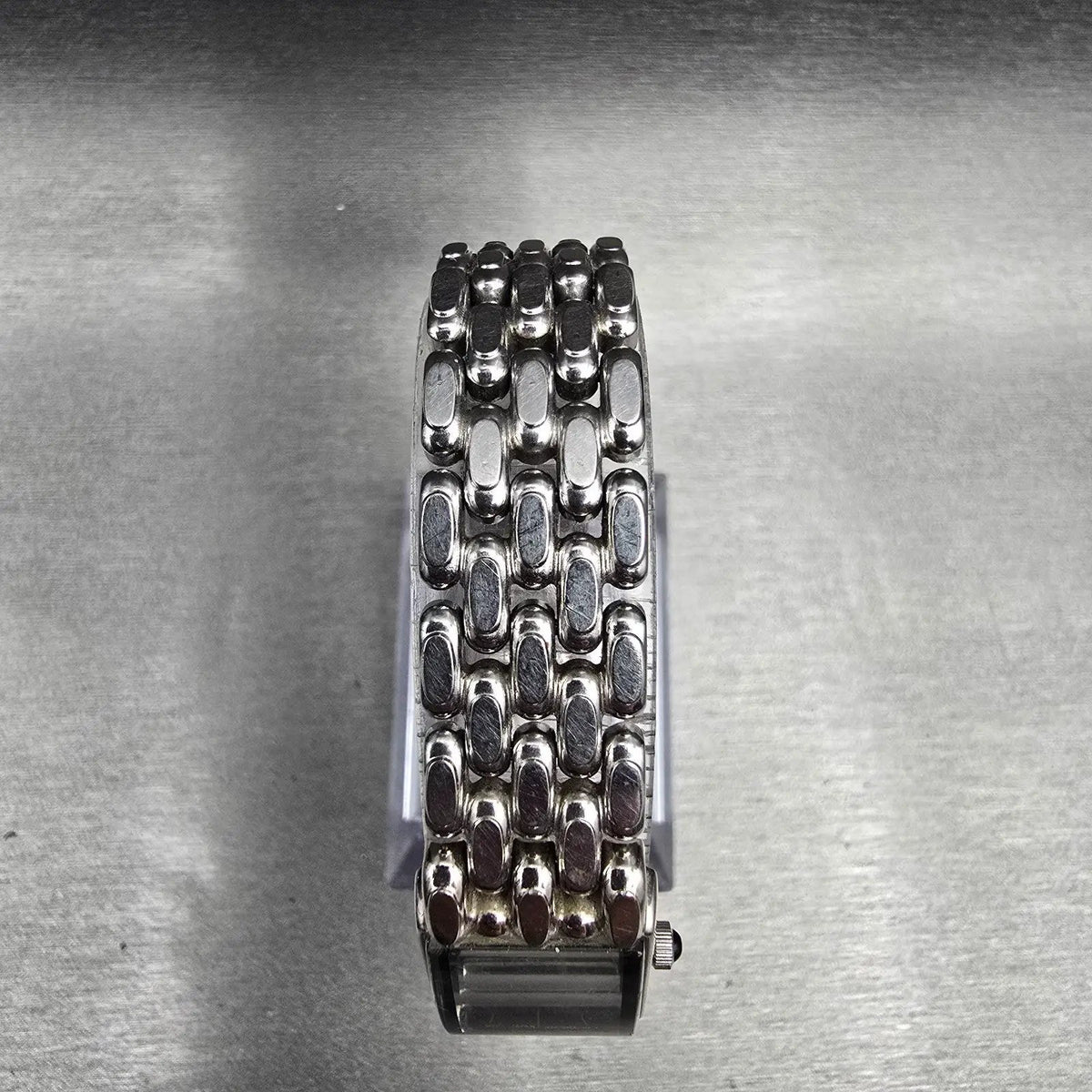 Seiko Tank Watch Women 16mm Black Dial Silver Rectangle 1F20-0AH0 New Battery4