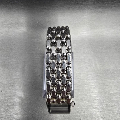 Seiko Tank Watch Women 16mm Black Dial Silver Rectangle 1F20-0AH0 New Battery4