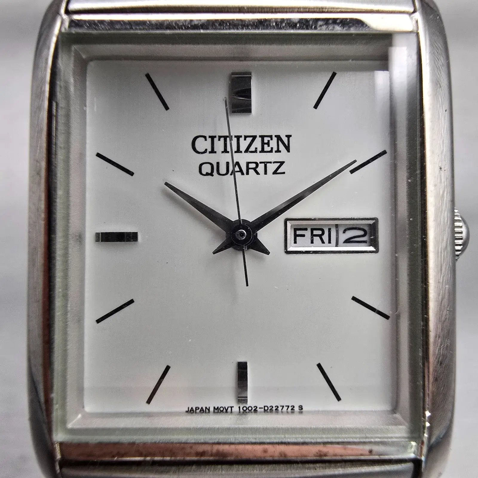 Citizen Watch Men 25mm Silver Dial Silver Tone Daydate 1002-S99302 New Battery1