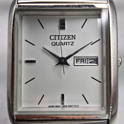 Citizen Watch Men 25mm Silver Dial Silver Tone Daydate 1002-S99302 New Battery1